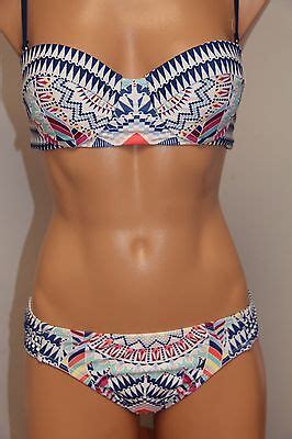 Nwt Bar Iii Swimsuit Bikini Pc Set Size Xs Bandeau Talula Indigo