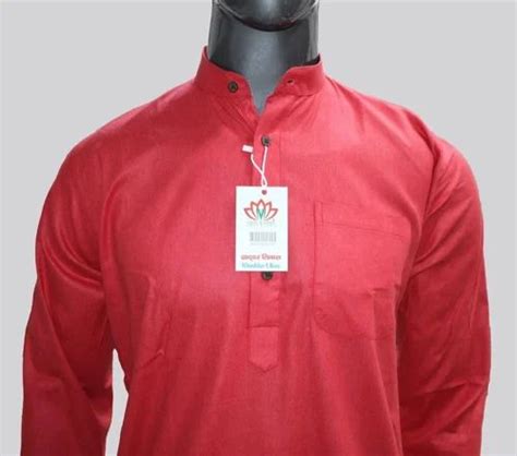 Men Plain Red Cotton Pathani Kurta At Rs Piece Men Pathani Kurta