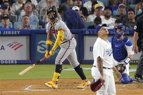 Acuña homers again and steals another base Fried stifles Dodgers as