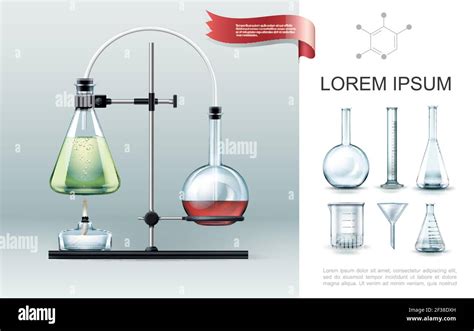 Realistic Laboratory Experiment Elements Concept With Test Tubes