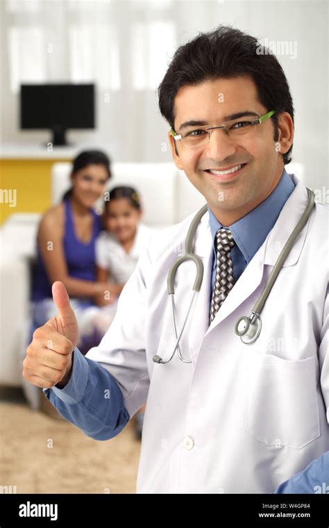 Indian Male Doctor Showing Thumbs Hi Res Stock Photography And Images