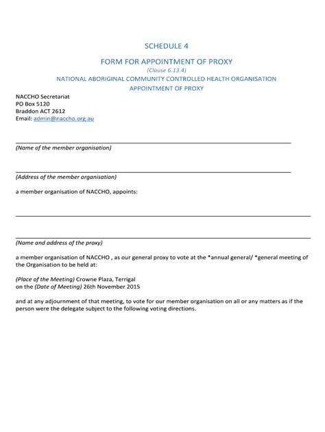 Fillable Online Naccho Org Form For Appointment Of Proxy Naccho Org