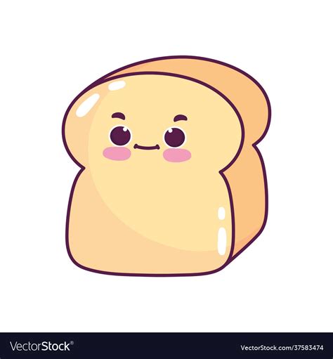 Cute cartoon bread Royalty Free Vector Image - VectorStock