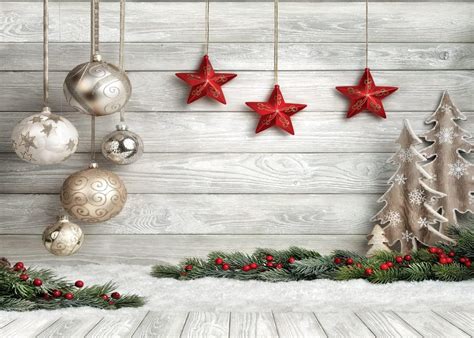 Amazon Sjoloon Christmas Backdrop Balls White Wood Floor