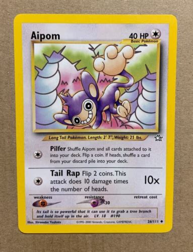 Aipom 26 111 Neo Genesis Uncommon Pokemon Card NM Mint EBay