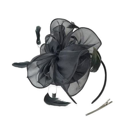 DAMILY Chapeau Bibi Cérémonie Plume Flexion Chapeau de Mariage Femme