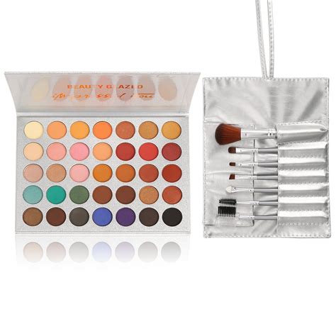 Beauty Glazed Eyeshadow Palette And Makeup Brushes Matte Shimmer Eye