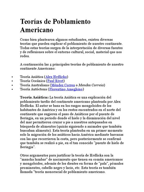 Pdf Teor As De Poblamiento Americano Docx Dokumen Tips