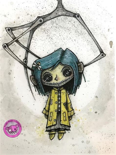 Coraline Button Eyed Doll Art Print Etsy Coraline Art Coraline