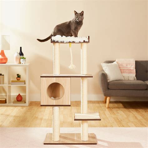 Frisco 47.5-in Modern Cat Tree, Natural - Chewy.com