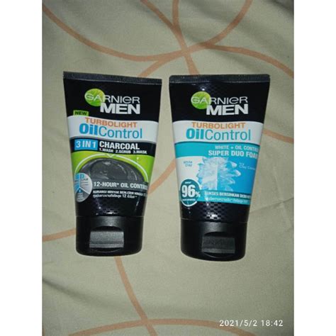 Jual Garnier Men 100 Ml Turbolight Oil Control 3in1 Charcoal Super Duo