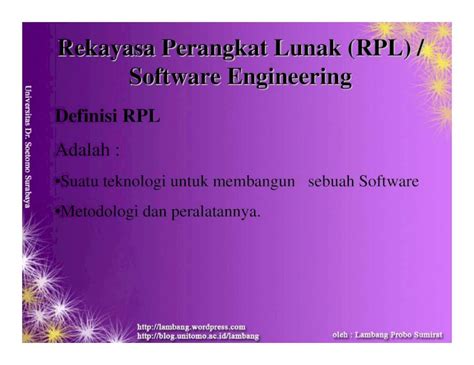 Pdf Rekayasa Perangkat Lunak Rpl Software Engineering Dokumentips