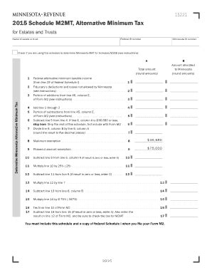 Fillable Online Revenue State Mn M Mt Alternative Minimum Tax For