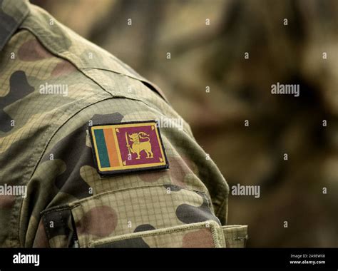 Flag of Sri Lanka on military uniform. Army, armed forces, soldiers ...