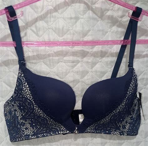 Sutiã Z d Decote Profundo Bojo Azul Royal Rendado Lingerie