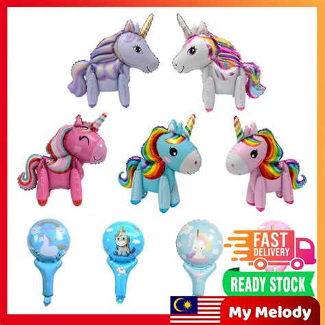 Aluminium Unicorn Foil Balloon Birthday Party Decorations Shopee Malaysia