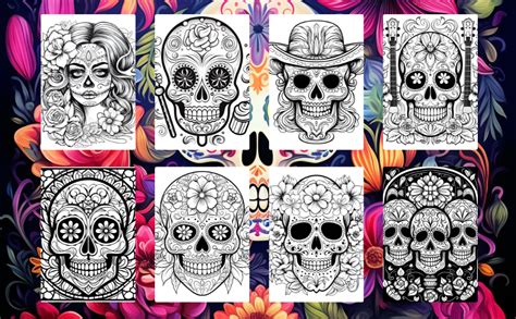 Amazon Sugar Skulls Coloring Book For Adults Vol Featuring