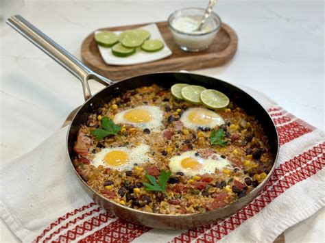 Skillet Rice Beans And Eggs Joy Bauer