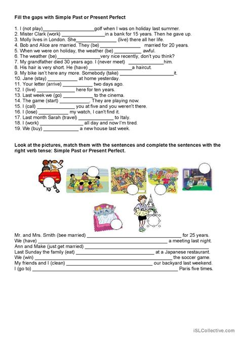 Present Perfect X Simple Past Gramma English Esl Worksheets Pdf Doc