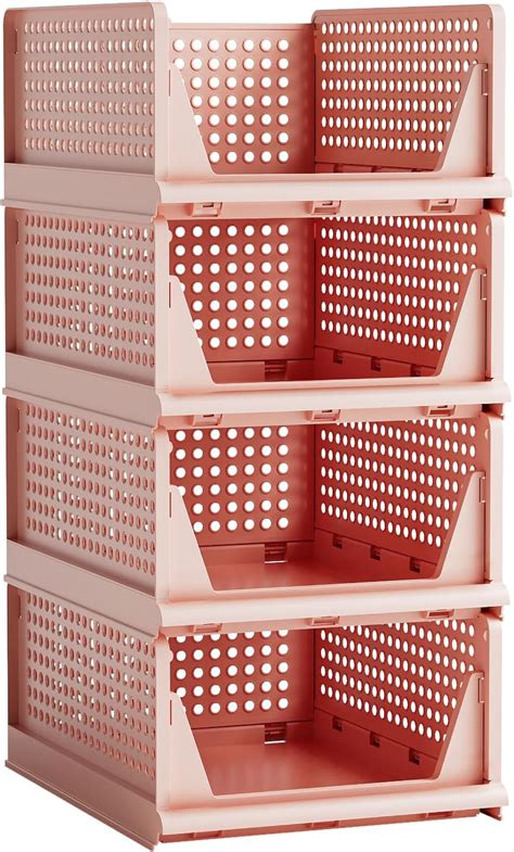 Amazon Prandom Closet Plastic Storage Baskets With Drawers Pack