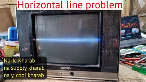 Crt Tv Horizontal Line Problem Tv Repair Horizontal Line Fault