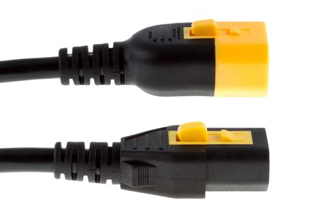 AC Power Cord C13 To C14 18 AWG 2 Ft Black V Lock