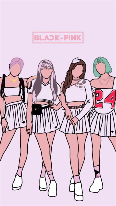 BLACKPINK Blink Pink Drawing 4 Girls Drawing Friends Cute Easy