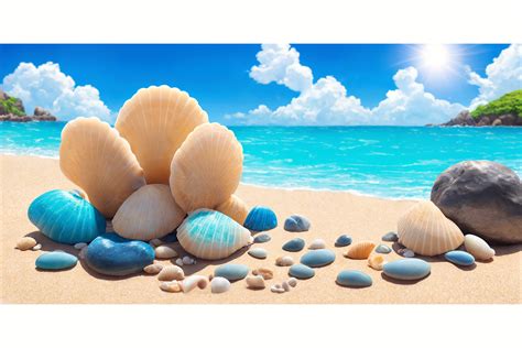 Ocean Beach with Shells Graphic by alsstocks450 · Creative Fabrica