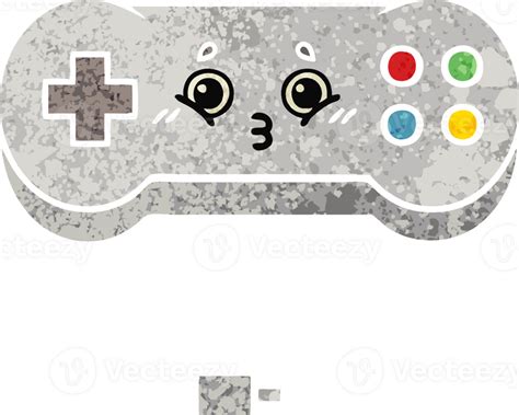 Retro Ilustración Estilo Dibujos Animados De Un Juego Controlador 40217316 Png