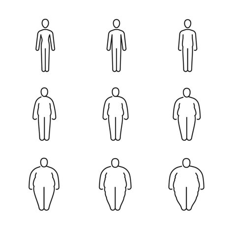 Fat Body Icons Of Human Obese Classification 21022498 Vector Art At