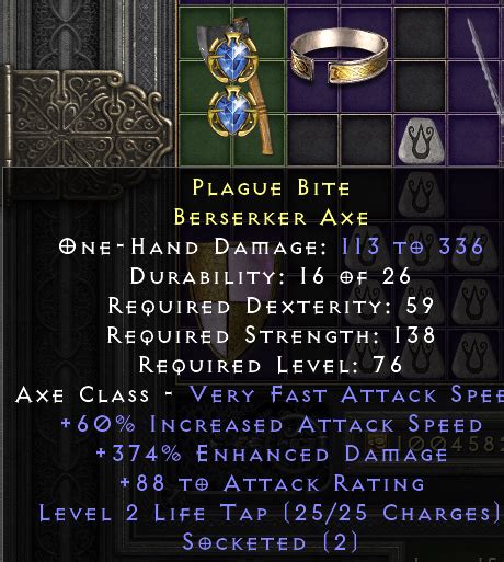 Rare Berserker Axe Life Tap Topic D2jsp