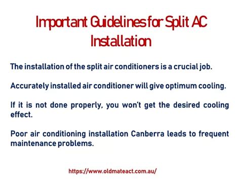 PPT Important Guidelines For Split AC Installation PowerPoint