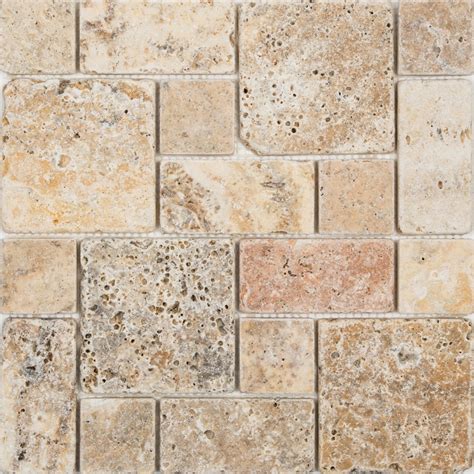 Anatolia Tile Scabos 12-in x 12-in Mixed Pattern Mosaic Travertine Wall ...