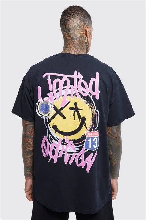 Men S Oversized Drip Face Graphic T Shirt Boohoo Uk