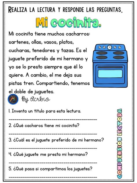 MINI LECTURITAS DE COMPRENSIÓN PARA INFANTIL MIS JUGUETES Imagenes