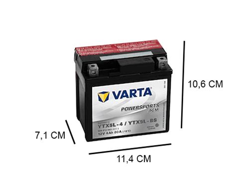 YTX5L BS Varta AGM 4Ah Motor Accu 80A 12V Accudeal