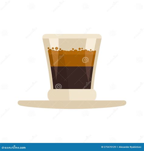 Coffee Ristretto Cup Isolated On White Background Stock Vector