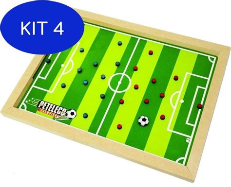 Kit Jogo Peteleco Futebol De Dedo Em Madeira Divertido Artetoys