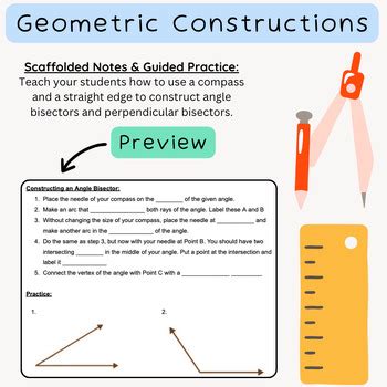 Constructing Angle Bisectors And Perpendicular Bisectors Tpt