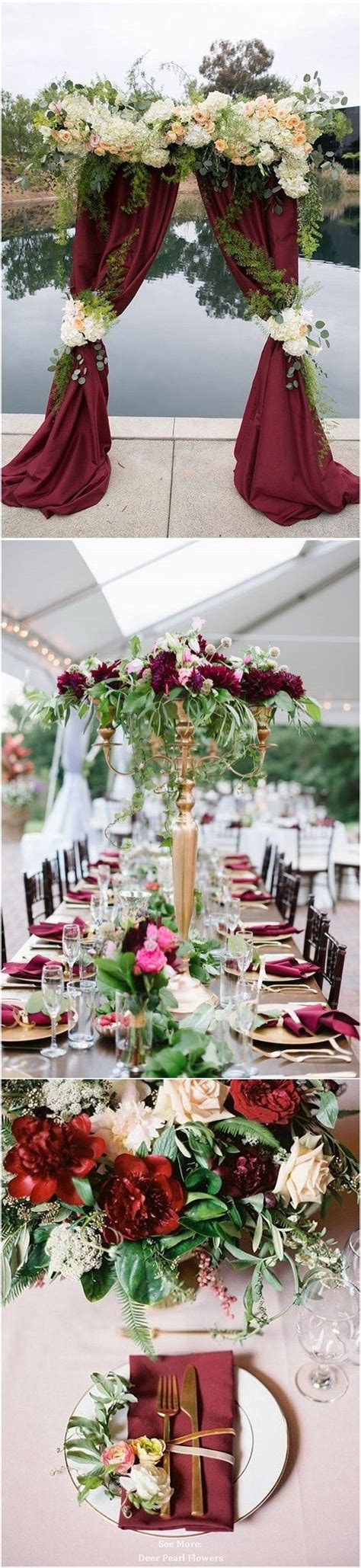 Burgundy And Gold Fall Wedding Color Ideas