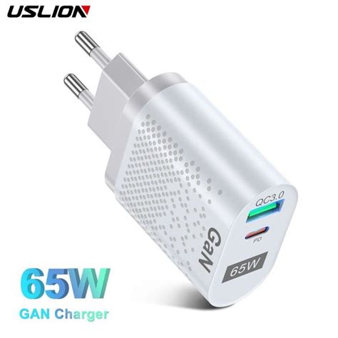 Uslion W Gan Charger Usb C Pd Kr Plugs Fast Charging Gan Charger