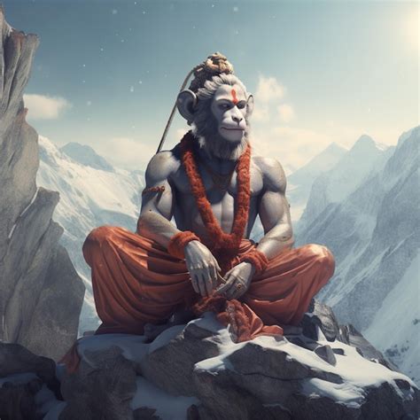 Premium AI Image | lord hanuman chanting