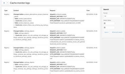 Cache monitor