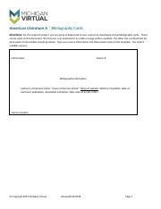 Bibliography Cards 1 1 .docx - American Literature A | Bibliography ...