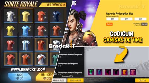 Codiguin Das Camisas De Time No Free Fire Novembro Breack It