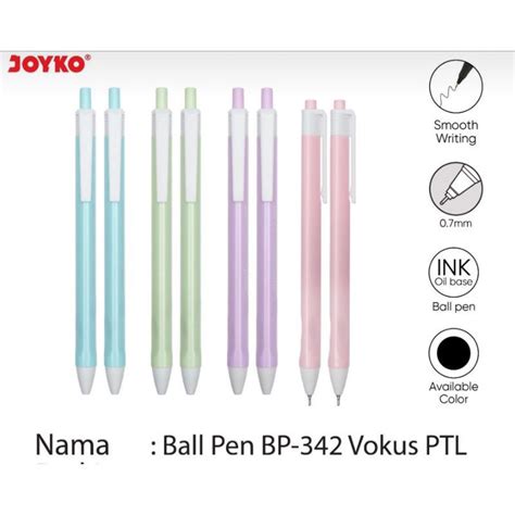 Jual Pulpen Joyko Bp 342 Vokus PTL 0 7mm 1pak 12pcs Shopee Indonesia