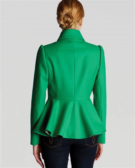 Ted Baker Jacket Sollel Short Peplum In Green Lyst