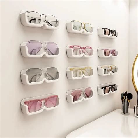 Wall Mounted Glasses Storage Box Non Punching Decorative Temu