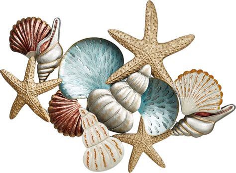 Touch Of Class Ocean Collage Metal Wall Art Cream Bronze