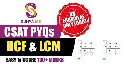 Csat Quant Pyqs Topic Wise Hcf Lcm Upsc Cse Prelims Sunya